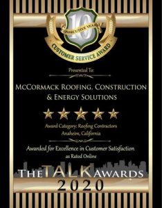 Talk 2020 Award Winner, McCormack Roofing, Construction and Energy Solutions